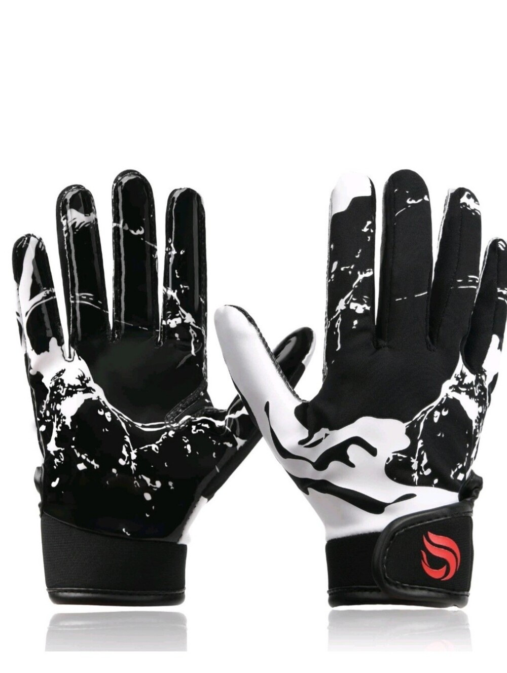 Goporoy Youth Football Gloves for Kids Excellent Grip S/M , Icy Black